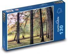 Les - stromy, lesní cesta Puzzle 130 dílků - 28,7 x 20 cm