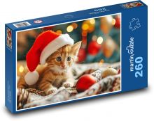 Kotě o vánocích Puzzle 260 dílků - 41 x 28,7 cm