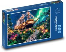 Plachetnice - polární záře Puzzle 500 - 46x30 cm