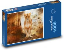 Lion Puzzle 1000 pieces - 60 x 46 cm 