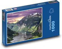 Norwegia - Fiordy, góry Puzzle 1000 elementów - 60x46 cm