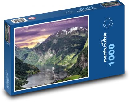 Norwegia - Fiordy, góry - Puzzle 1000 elementów, rozmiar 60x46 cm