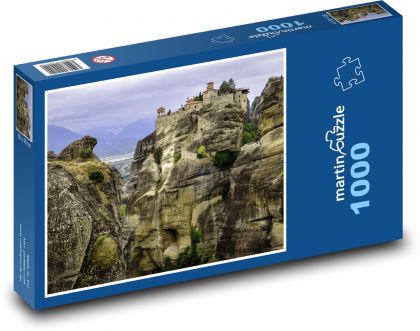 Řecko - Meteora, Klášter - Puzzle 1000 dílků, rozměr 60x46 cm