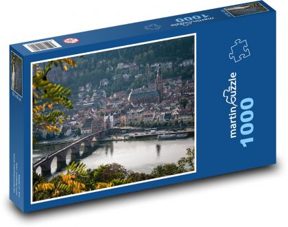 Belgie - město nad řekou - Puzzle 1000 dílků, rozměr 60x46 cm