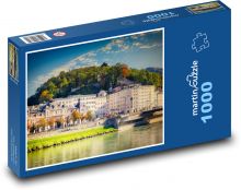 Město, řeka Puzzle 1000 dílků - 60 x 46 cm