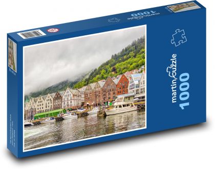 Norsko - Bergen - Puzzle 1000 dílků, rozměr 60x46 cm