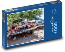 Autovraky, stará auta Puzzle 1000 dílků - 60 x 46 cm