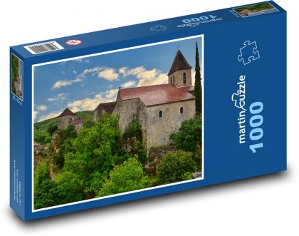 Kostel, opevnění - Puzzle 1000 dílků, rozměr 60x46 cm