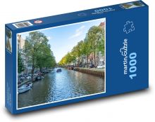 Amsterdam - kanał Puzzle 1000 elementów - 60x46 cm