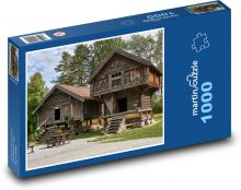 Roubenky v lese Puzzle 1000 - 60x46 cm