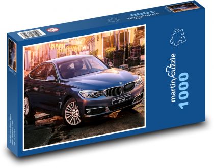 Auto - modré BMW 320d GT - Puzzle 1000 dílků, rozměr 60x46 cm