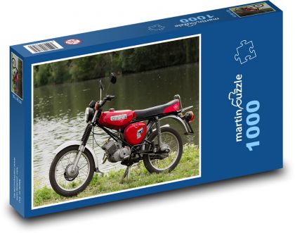 Motocykl - červený Simson S51 - Puzzle 1000 dílků, rozměr 60x46 cm