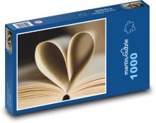 Book - heart, paper Puzzle 1000 pieces - 60 x 46 cm 