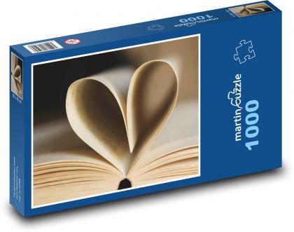 Book - heart, paper - Puzzle 1000 pieces, size 60x46 cm 