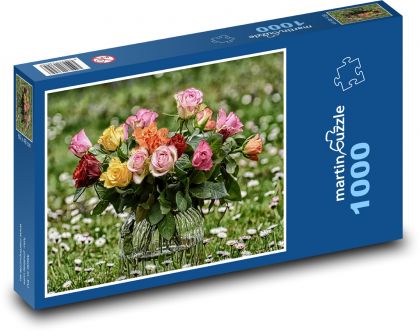 Roses - bouquet, gift - Puzzle 1000 pieces, size 60x46 cm 