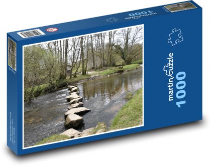 Řeka - stromy, příroda - Puzzle 1000 dílků, rozměr 60x46 cm