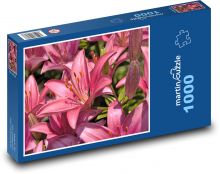 Ružová ľalia - kvetina, kvety Puzzle 1000 dielikov - 60 x 46 cm 