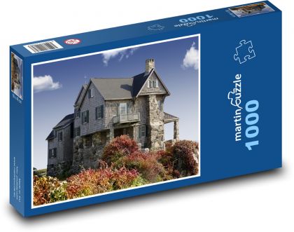 Kamenný dům - stavba, příroda - Puzzle 1000 dílků, rozměr 60x46 cm