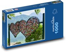 Padlocks - love, heart Puzzle 1000 pieces - 60 x 46 cm 