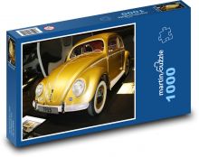 Zlaté auto - VW Chrobák, historické vozidlo Puzzle 1000 dielikov - 60 x 46 cm 