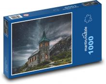 Zamek - noc, gwiazdy Puzzle 1000 elementów - 60x46 cm