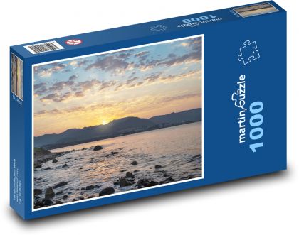 Západ slunce u moře - soumrak, pobřeží - Puzzle 1000 dílků, rozměr 60x46 cm