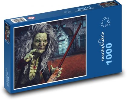 Čarodějnice - Haloween, strašidlo - Puzzle 1000 dílků, rozměr 60x46 cm