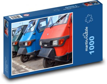 Piaggio Ape - tříkolka - Puzzle 1000 dílků, rozměr 60x46 cm