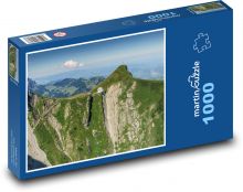 Švýcarsko - Alpy, kostel Puzzle 1000 dílků - 60 x 46 cm