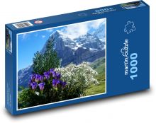 Kvety - hory, Alpy Puzzle 1000 dielikov - 60 x 46 cm 