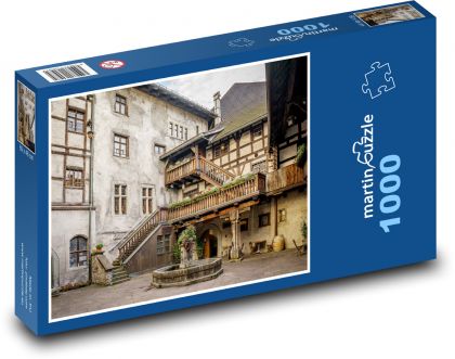 Feldkirch - Rakousko, kašna - Puzzle 1000 dílků, rozměr 60x46 cm