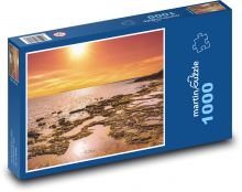 Pláž - západ slunce, moře Puzzle 1000 dílků - 60 x 46 cm