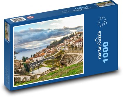 Ohrid - severní Makedonie, architektura  - Puzzle 1000 dílků, rozměr 60x46 cm