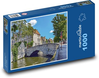 Stone bridge - Belgium, river - Puzzle 1000 pieces, size 60x46 cm 