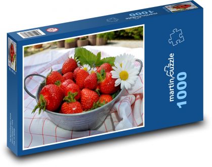 Red strawberries - fruit, summer - Puzzle 1000 pieces, size 60x46 cm 