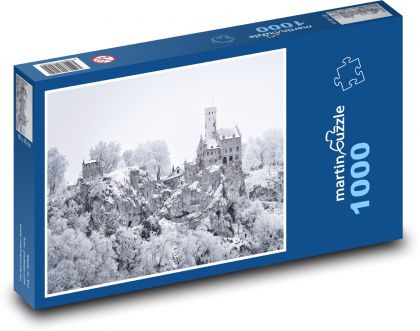 Hrad - zima, sníh - Puzzle 1000 dílků, rozměr 60x46 cm