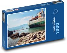 Stará loď - more, pobrežie Puzzle 1000 dielikov - 60 x 46 cm 