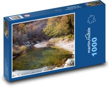 Jesień - rzeka, przyroda Puzzle 1000 elementów - 60x46 cm