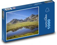 Hory - jezero, příroda Puzzle 1000 dílků - 60 x 46 cm