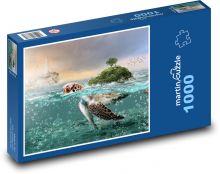 Ocean - island, animal Puzzle 1000 pieces - 60 x 46 cm 