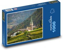 Vinohrady - jeseň, mesto Puzzle 1000 dielikov - 60 x 46 cm 