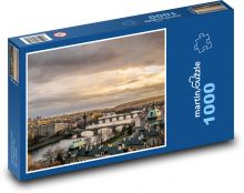 Praha - panoráma města, domy Puzzle 1000 dílků - 60 x 46 cm