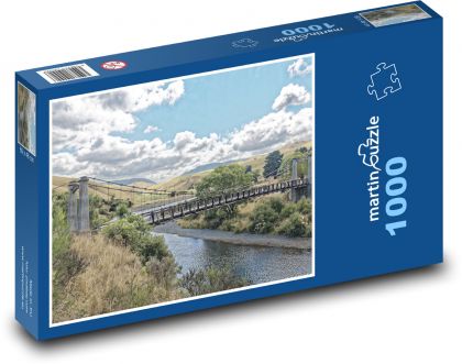 Nový Zéland - vysutý most, severní ostrov - Puzzle 1000 dílků, rozměr 60x46 cm