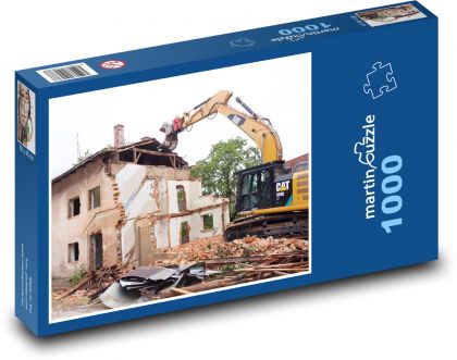 Demolition of the house - bulldozer, ruins - Puzzle 1000 pieces, size 60x46 cm 