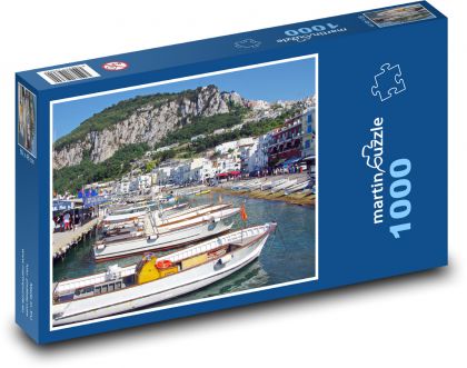 Itálie - Capri, přístav - Puzzle 1000 dílků, rozměr 60x46 cm