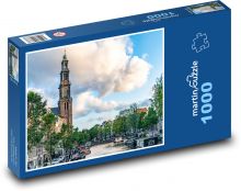 Westerkerk - Amsterdam, kanál Puzzle 1000 - 60x46 cm
