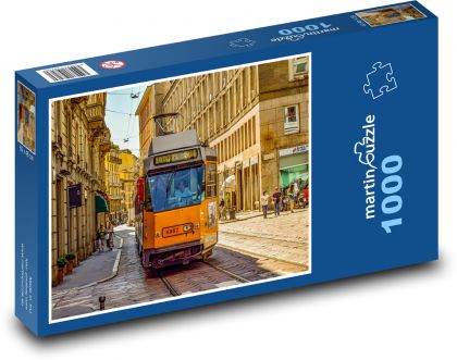 Tramvaj - ulice, město - Puzzle 1000 dílků, rozměr 60x46 cm