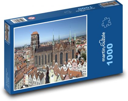 Polsko - Gdaňsk, historické centrum - Puzzle 1000 dílků, rozměr 60x46 cm