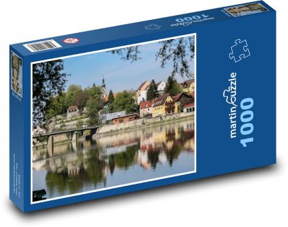 Schärding - Rakousko, barokní město  - Puzzle 1000 dílků, rozměr 60x46 cm