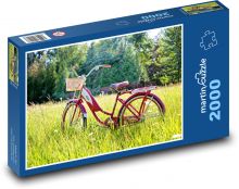 Red bicycle - retro Puzzle 2000 pieces - 90 x 60 cm